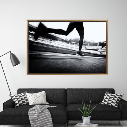 Sports Theme Handmade Running Couples Canvas Print