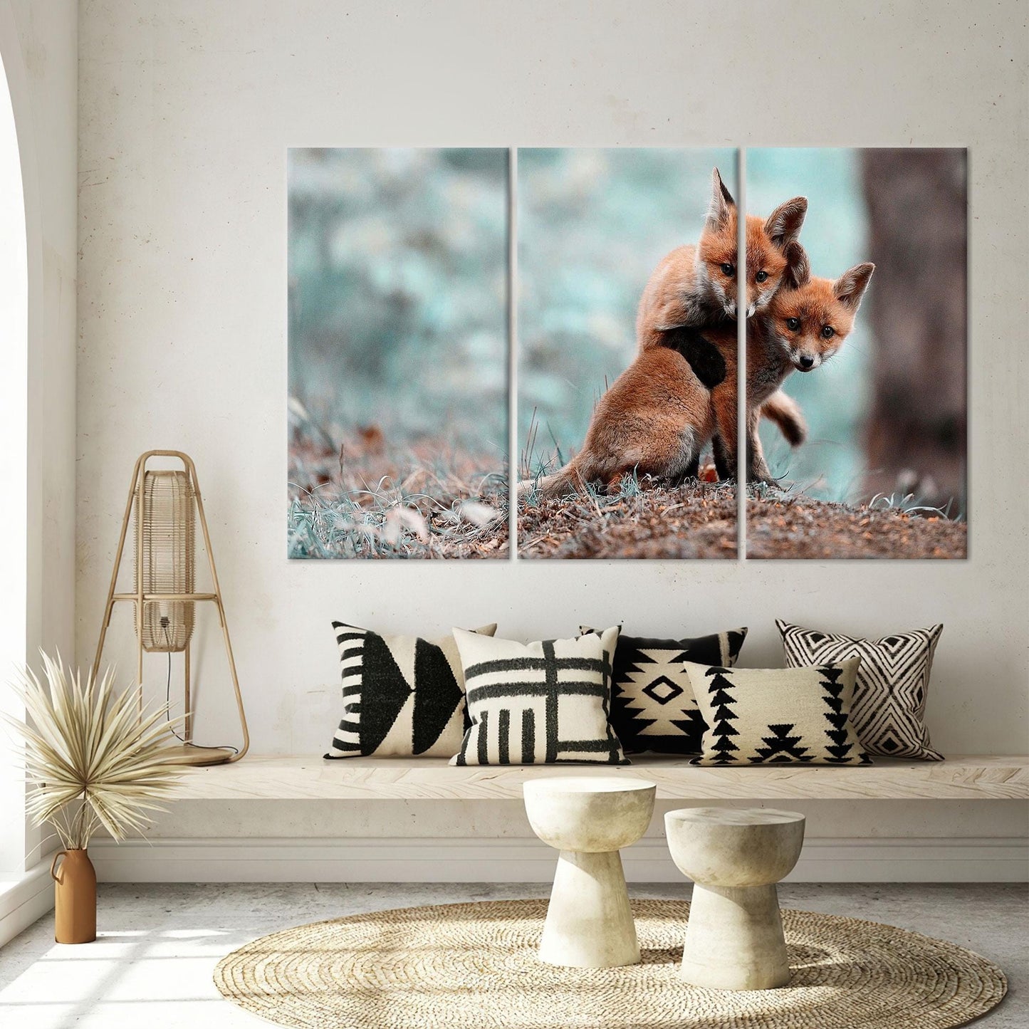 Fox Art Canvas: Personalized Baby Gift, Fox Lover Wall Decoration, Cute Animal Canvas Decor