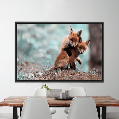 Fox Art Canvas: Personalized Baby Gift, Fox Lover Wall Decoration, Cute Animal Canvas Decor