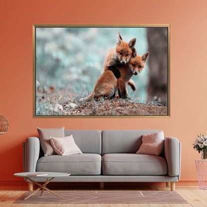 Fox Art Canvas: Personalized Baby Gift, Fox Lover Wall Decoration, Cute Animal Canvas Decor