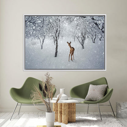 Deer Winter Landscape Canvas Print