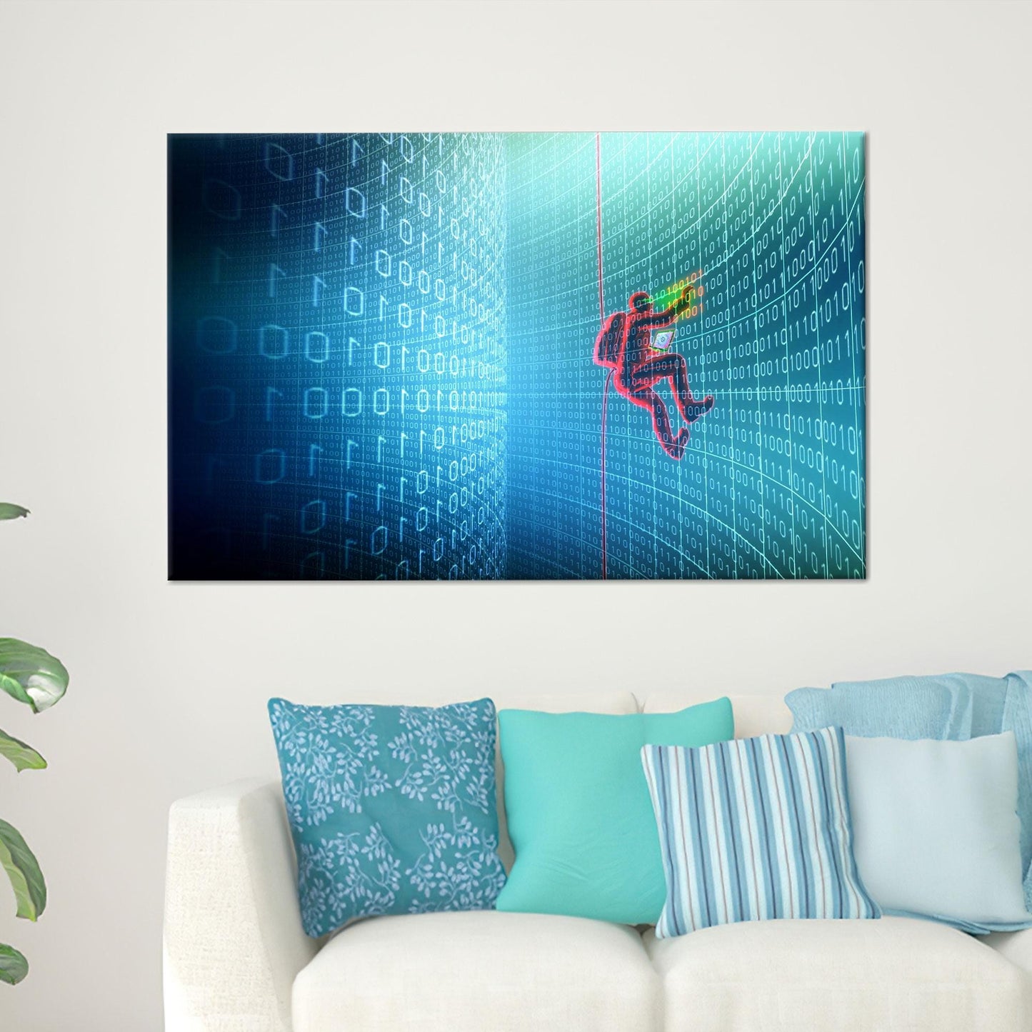 Matrix Code Cyber Binary System Canvas Print