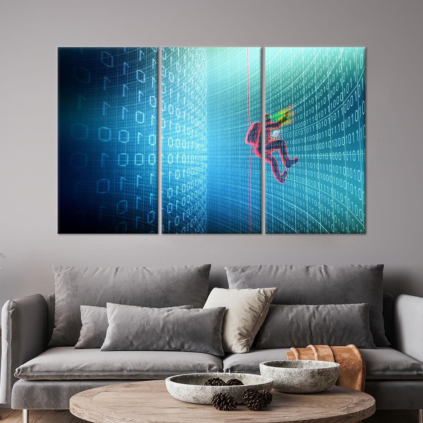 Matrix Code Cyber Binary System Canvas Print