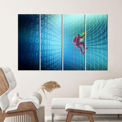 Matrix Code Cyber Binary System Canvas Print