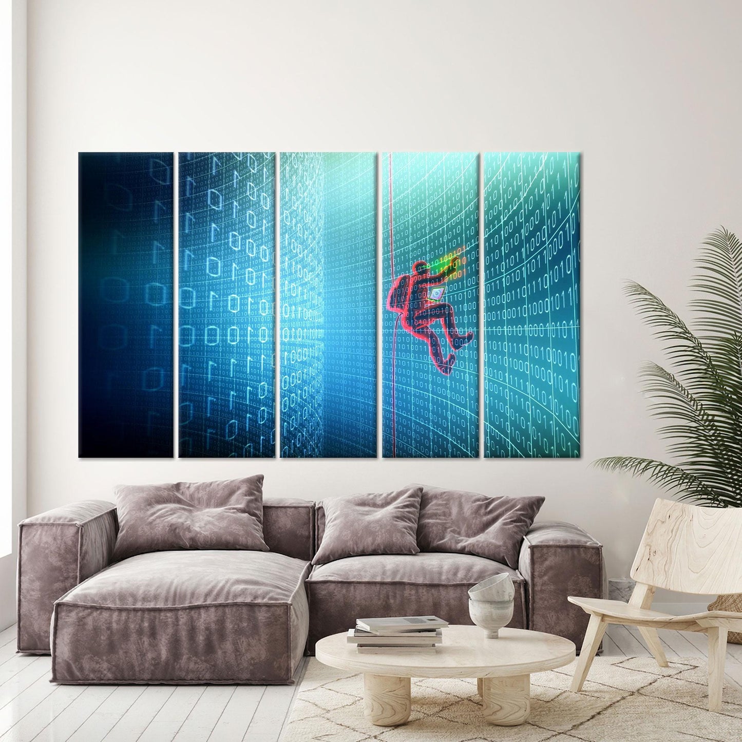 Matrix Code Cyber Binary System Canvas Print