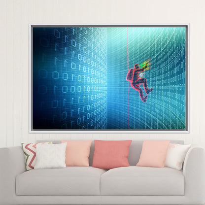 Matrix Code Cyber Binary System Canvas Print