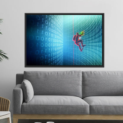 Matrix Code Cyber Binary System Canvas Print