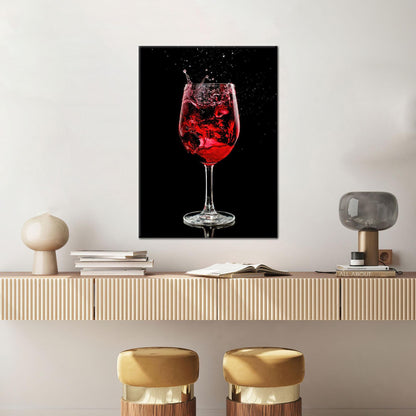 Black and Red Wine Splash Canvas Print