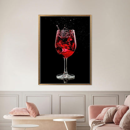Black and Red Wine Splash Canvas Print