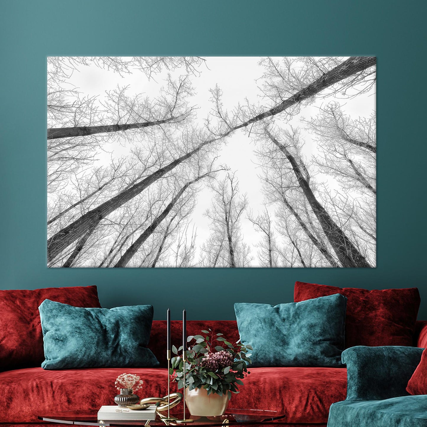 Black and White Landscape Tall Canvas Print