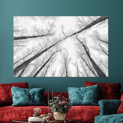 Black and White Landscape Tall Canvas Print