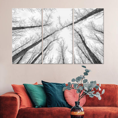 Black and White Landscape Tall Canvas Print