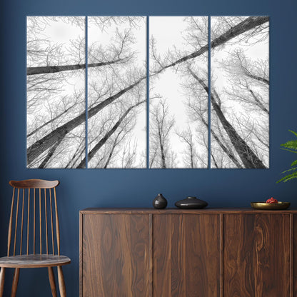 Black and White Landscape Tall Canvas Print