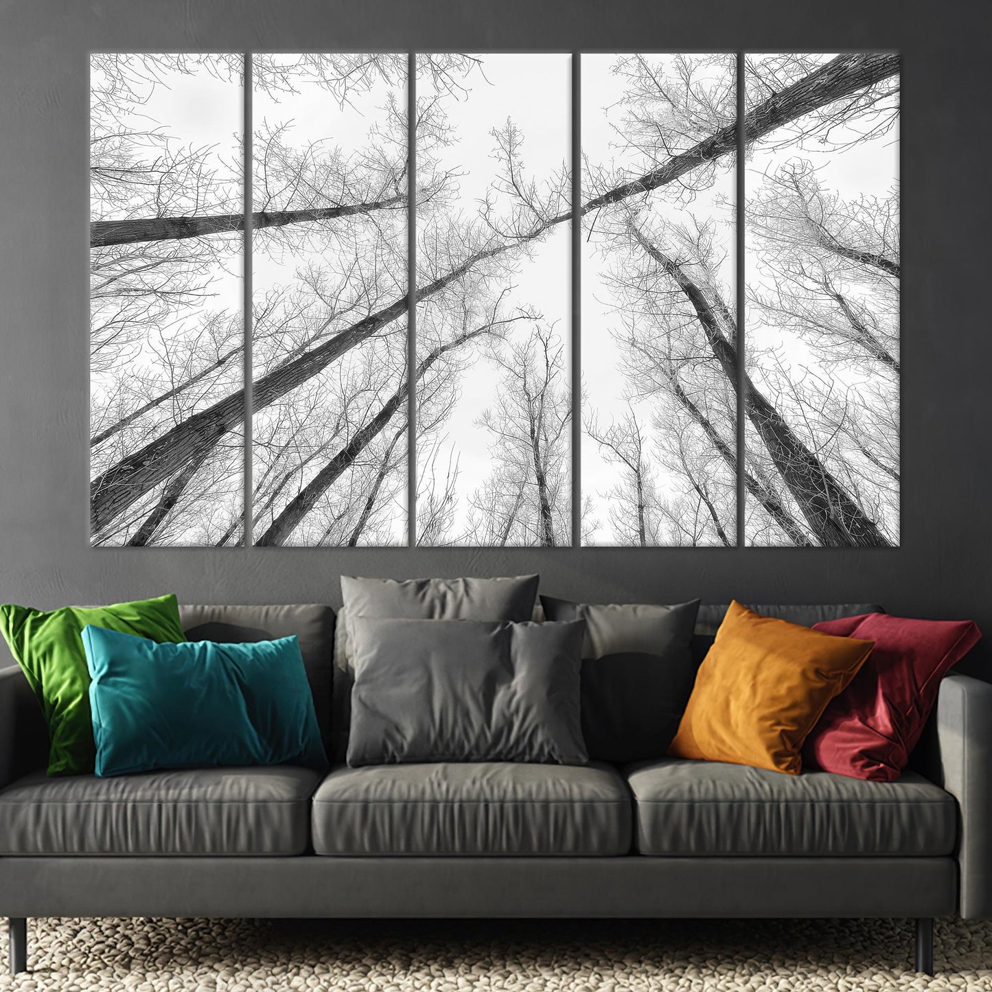 Black and White Landscape Tall Canvas Print