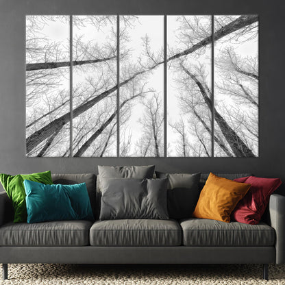 Black and White Landscape Tall Canvas Print