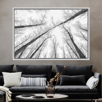 Black and White Landscape Tall Canvas Print