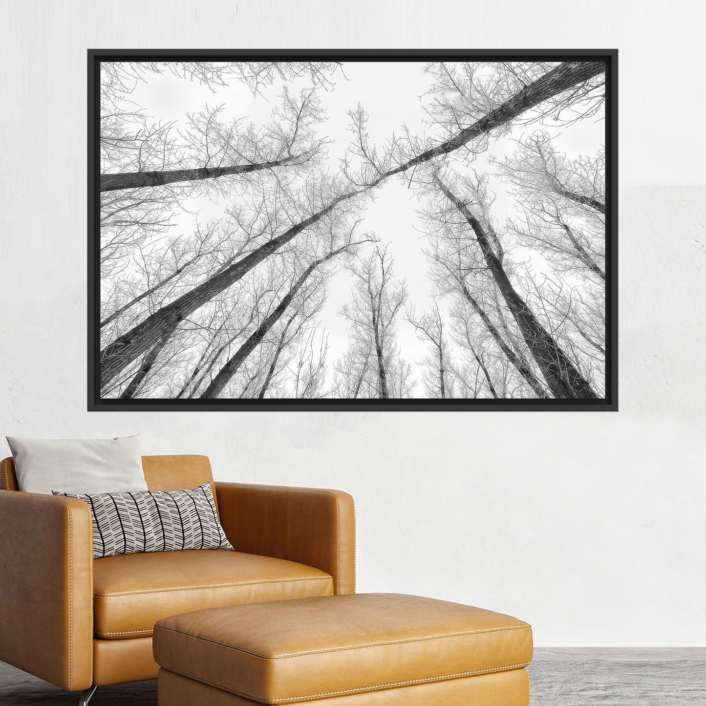 Black and White Landscape Tall Canvas Print