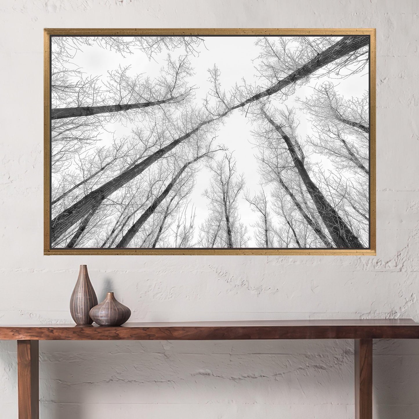Black and White Landscape Tall Canvas Print
