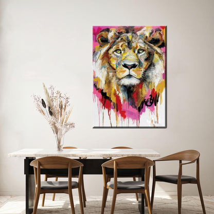Lion Painting Abstract Canvas Print