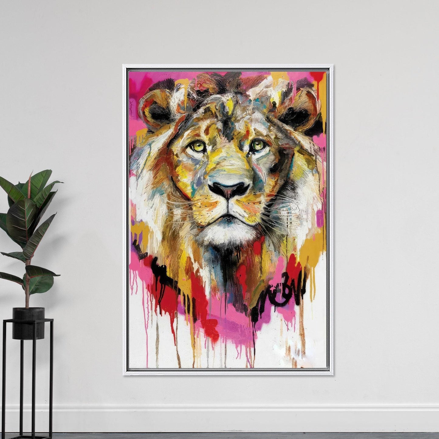 Lion Painting Abstract Canvas Print