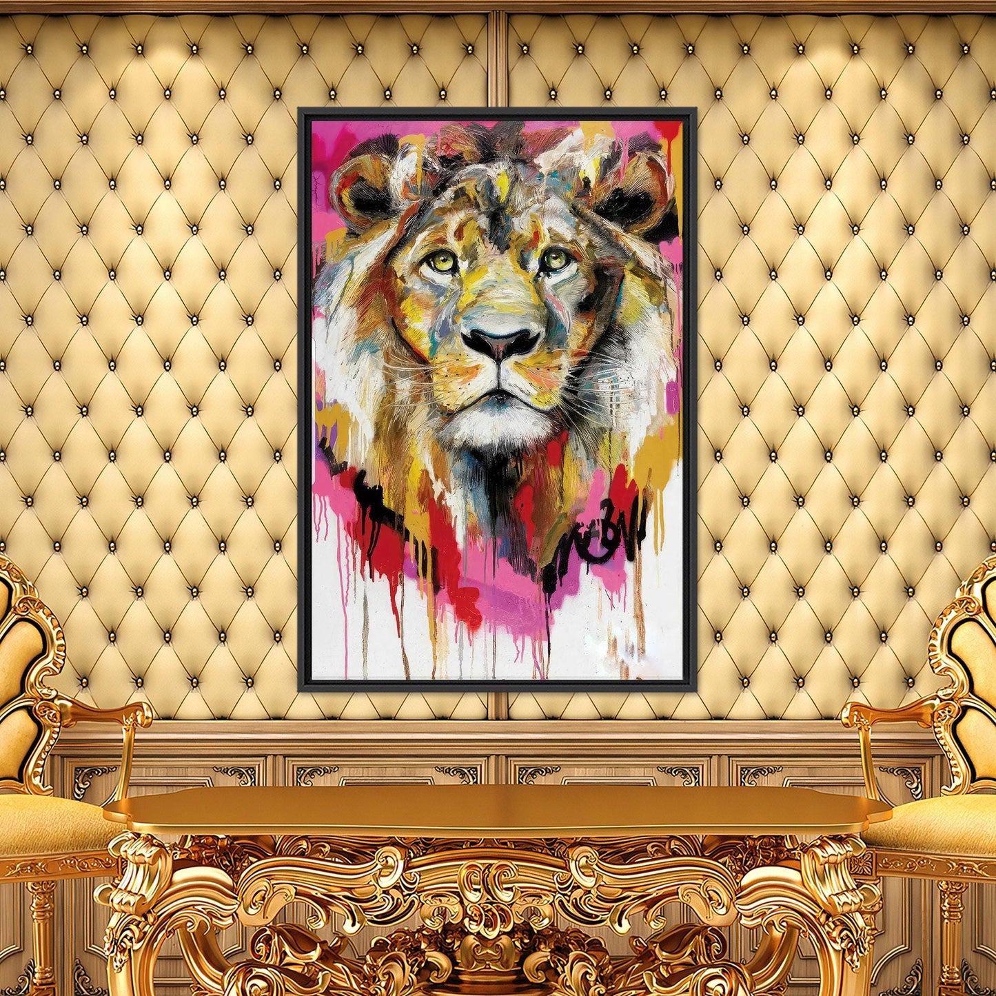 Lion Painting Abstract Canvas Print