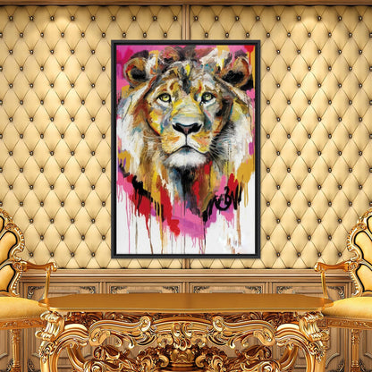 Lion Painting Abstract Canvas Print