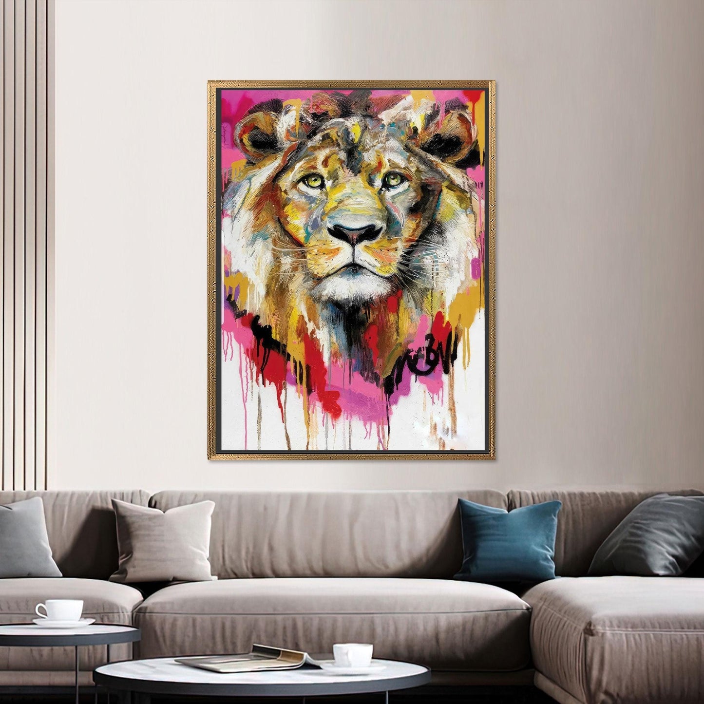 Lion Painting Abstract Canvas Print