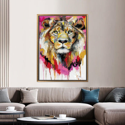 Lion Painting Abstract Canvas Print