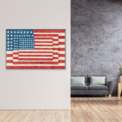 Modern 3D Flag Canvas Print, Personalized Wall Decor with Three Flags, Grandma Gift