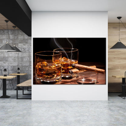 Whiskey 3D Bar and Man Canvas Print