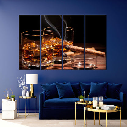 Whiskey 3D Bar and Man Canvas Print