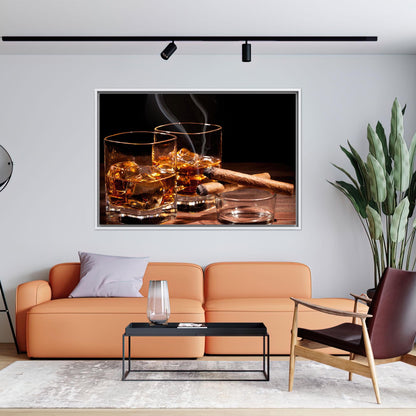 Whiskey 3D Bar and Man Canvas Print