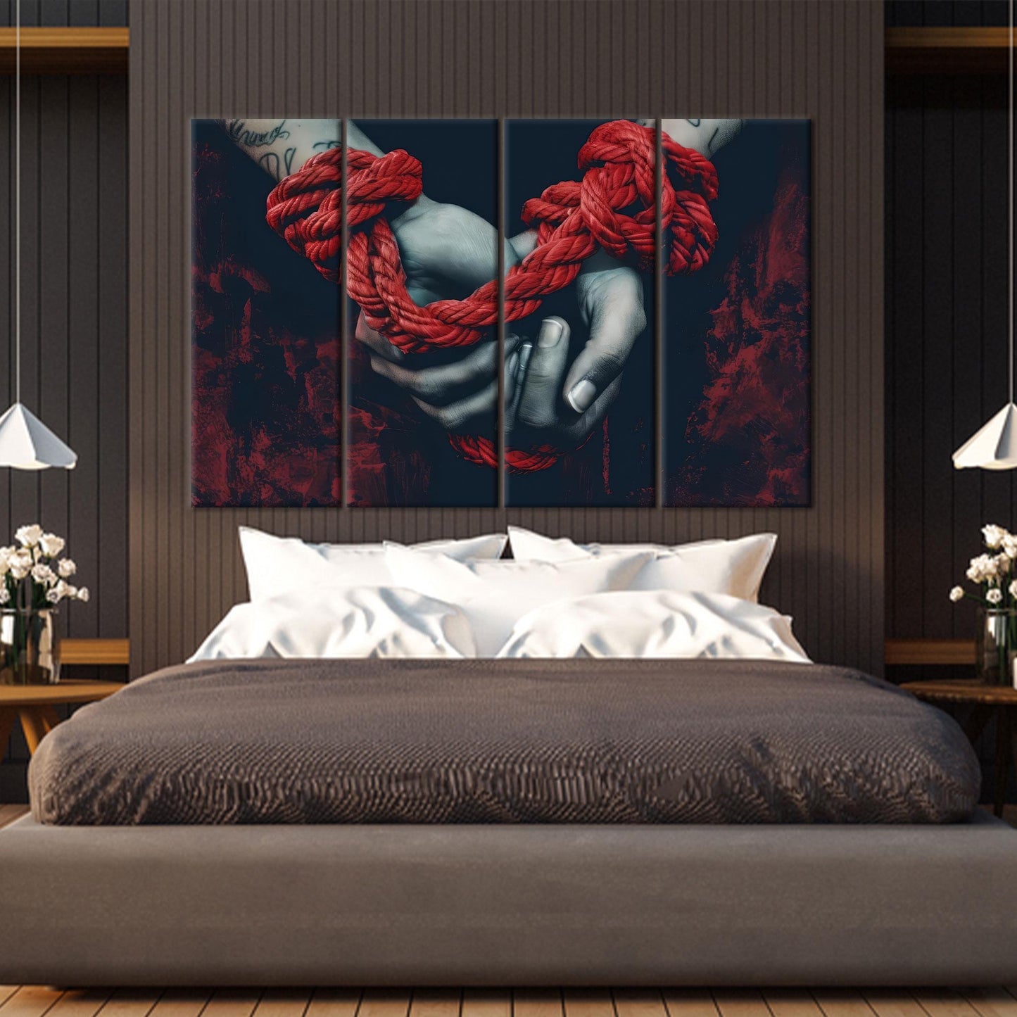 Love 3D Bedroom Valentine's Day Canvas Print