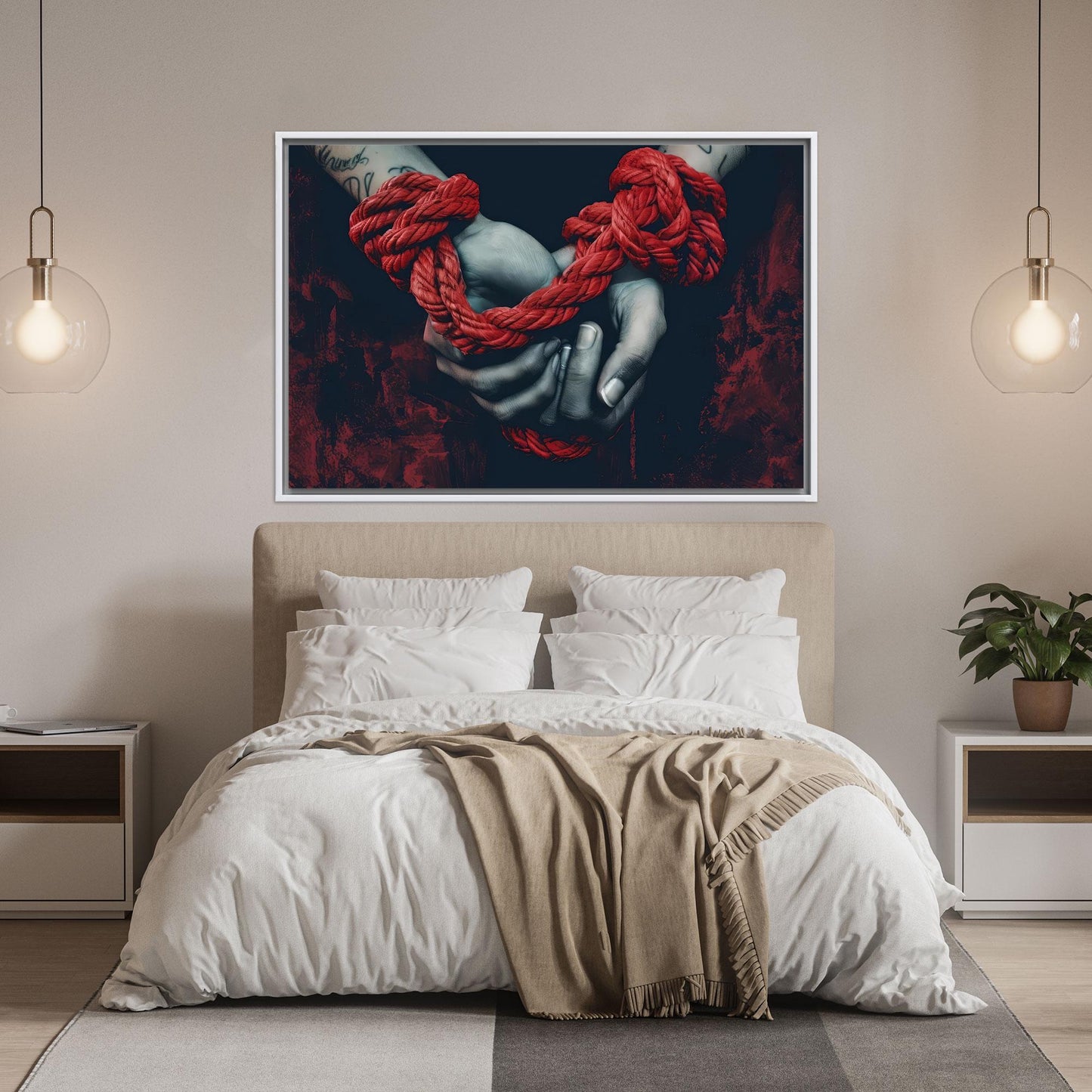 Love 3D Bedroom Valentine's Day Canvas Print