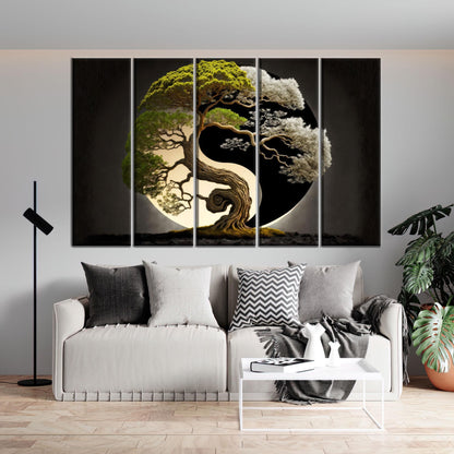 Yin Yang Tree Japanese Valentine's Canvas Print