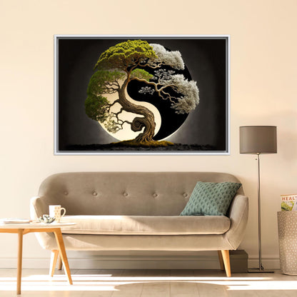 Yin Yang Tree Japanese Valentine's Canvas Print