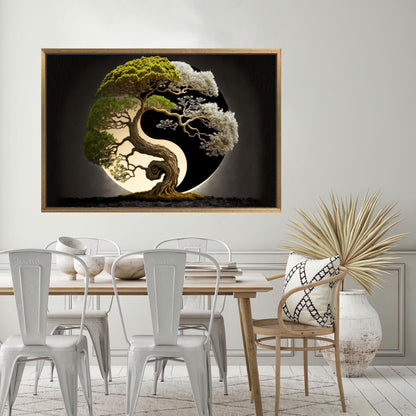Yin Yang Tree Japanese Valentine's Canvas Print