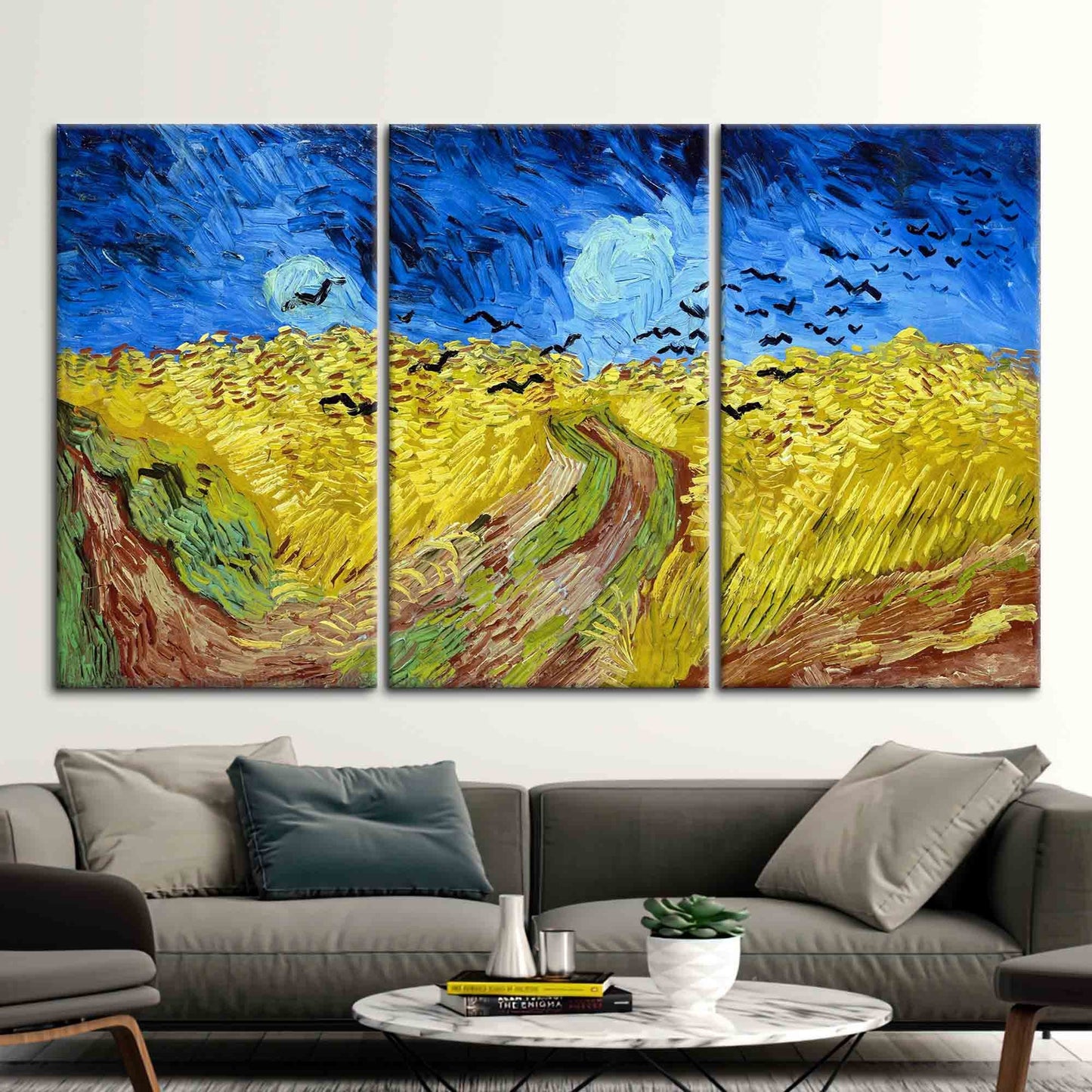 Wheatfield with Crows, Field Landscape Canvas, Reproduction Poster, Oil Painting Print, Famous Art Canvas, Van Gogh Poster