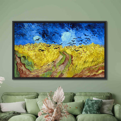 Wheatfield with Crows, Field Landscape Canvas, Reproduction Poster, Oil Painting Print, Famous Art Canvas, Van Gogh Poster