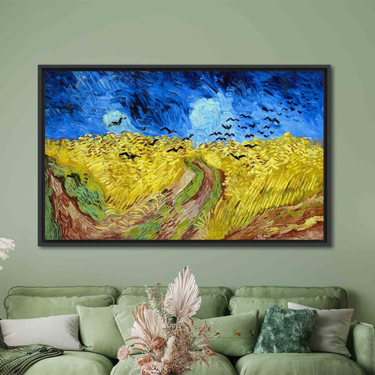 Wheatfield with Crows, Field Landscape Canvas, Reproduction Poster, Oil Painting Print, Famous Art Canvas, Van Gogh Poster