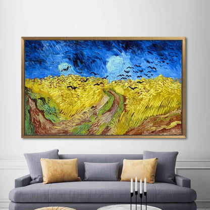 Wheatfield with Crows, Field Landscape Canvas, Reproduction Poster, Oil Painting Print, Famous Art Canvas, Van Gogh Poster