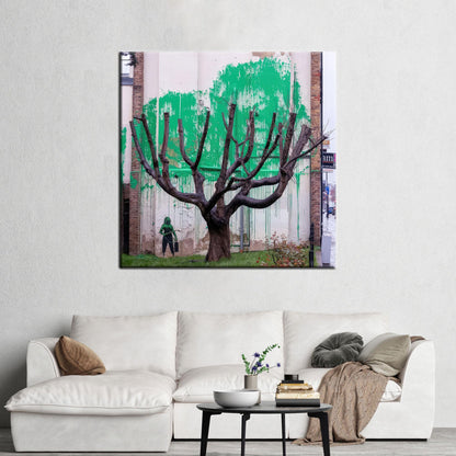 Banksy Dead Tree Graffiti London Canvas Print