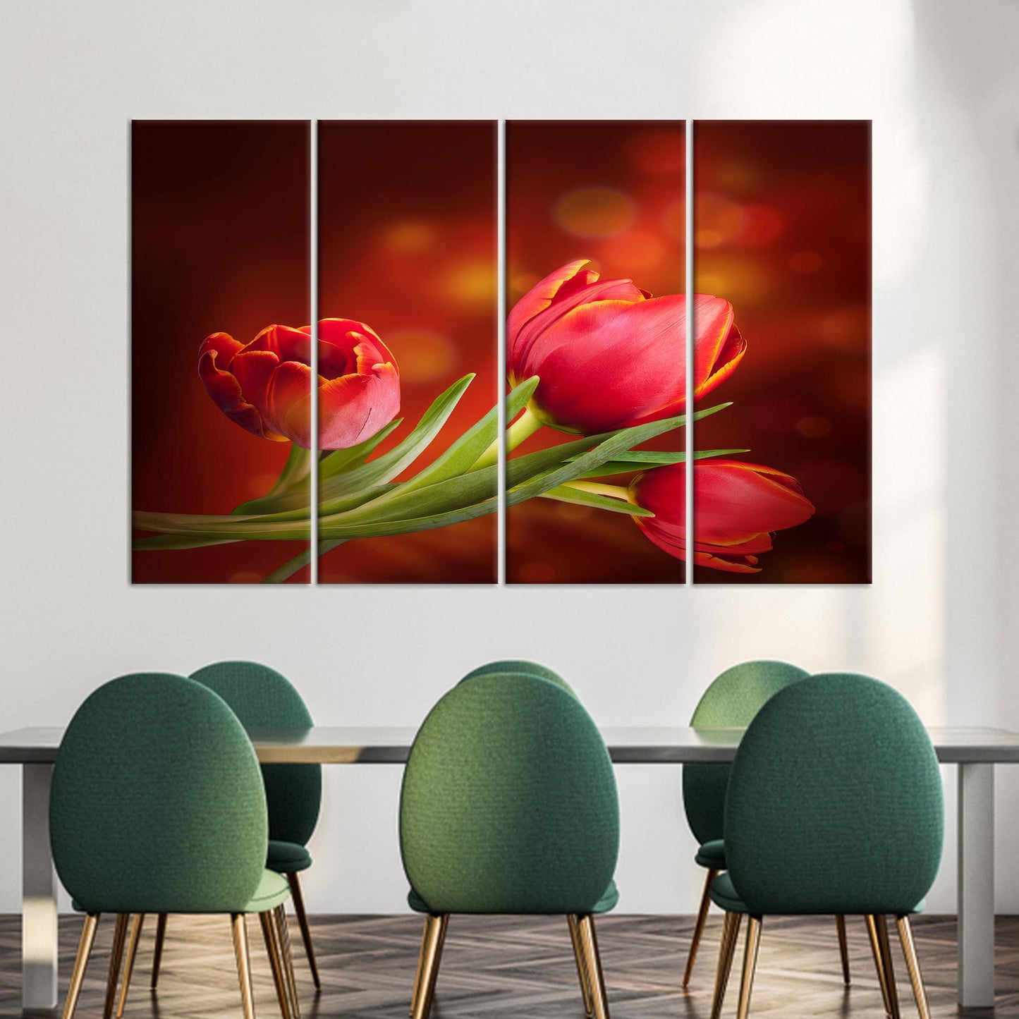 Red Pink Floral Surreal by Canvas Print
