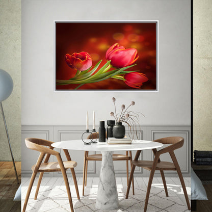 Red Pink Floral Surreal by Canvas Print