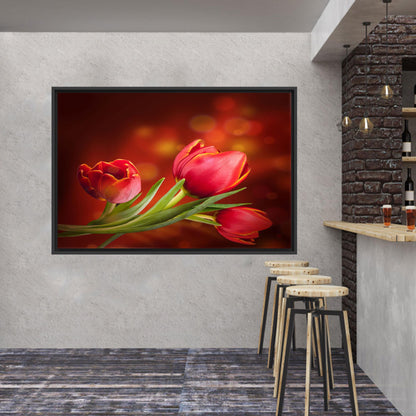 Red Pink Floral Surreal by Canvas Print