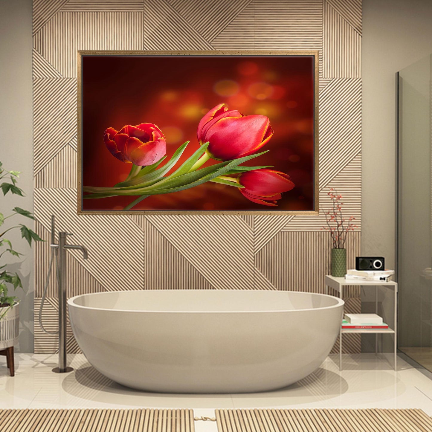 Red Pink Floral Surreal by Canvas Print