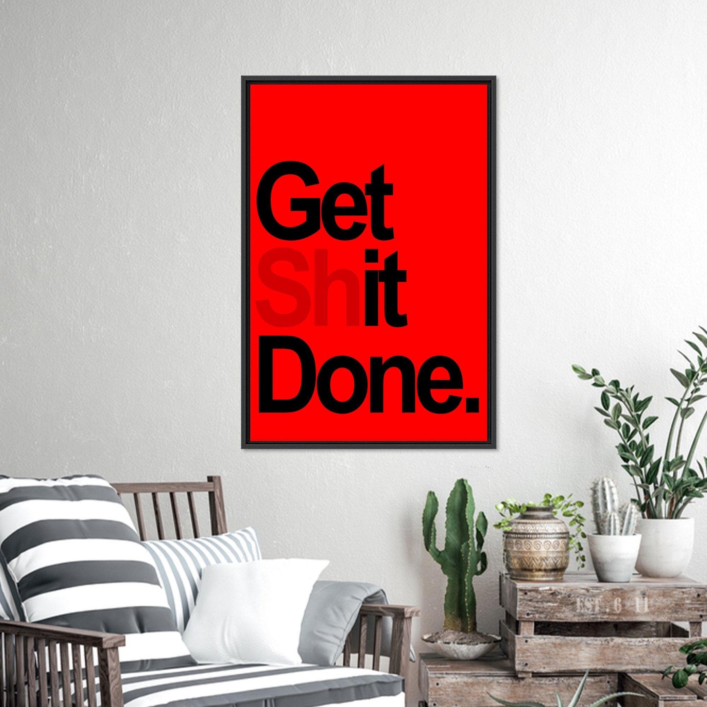 Red Get Shit Done Positive Canvas Print