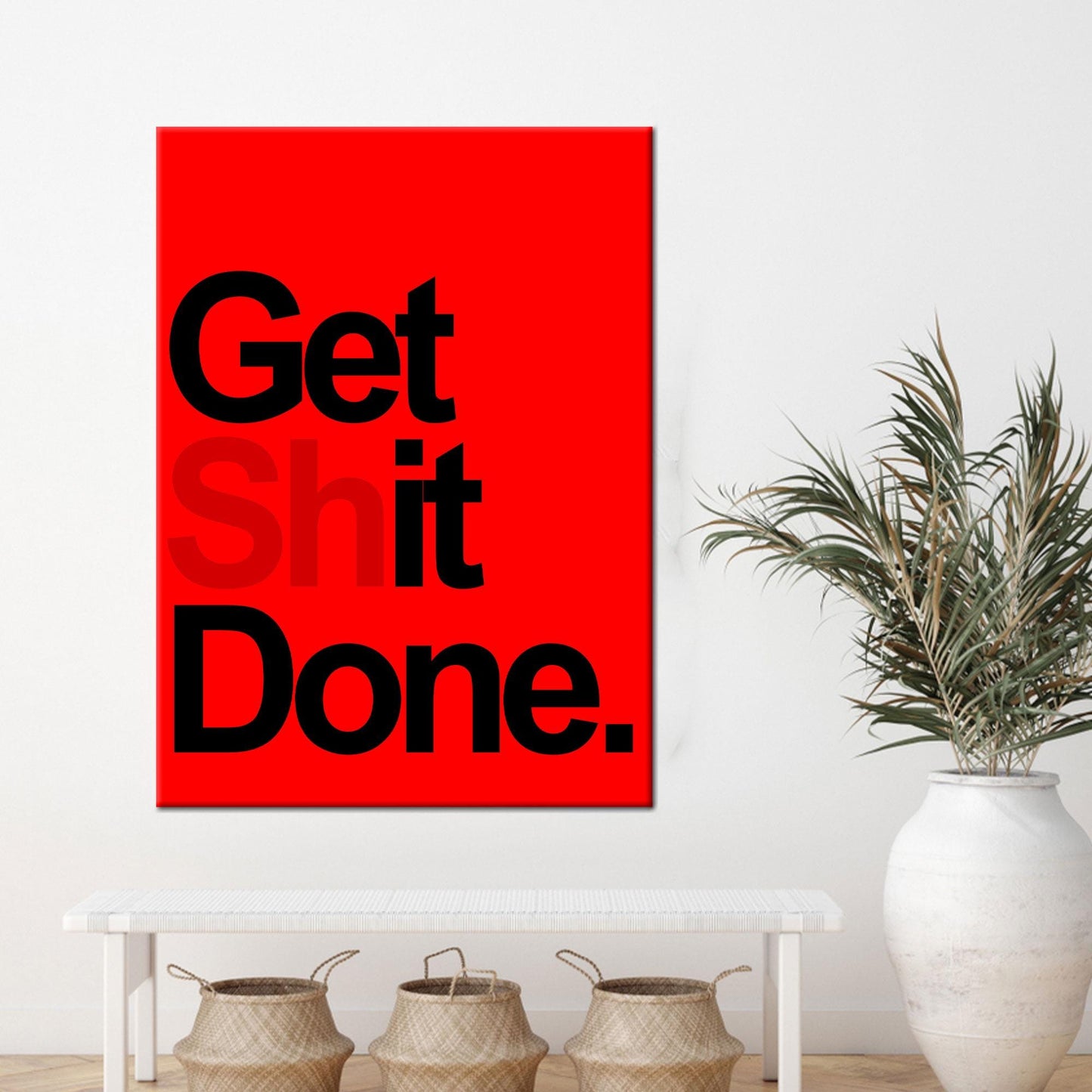 Red Get Shit Done Positive Canvas Print