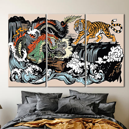 Japanese Tiger and Dragon Utagawa Canvas Print