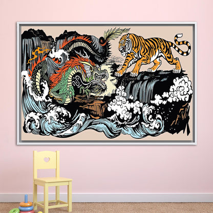 Japanese Tiger and Dragon Utagawa Canvas Print